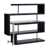 Raceloma Clear Glass, Black & Chrome Finish Writing Desk Model 93177 By ACME Furniture